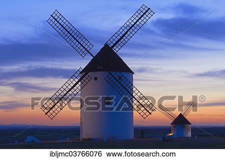 "Windmills, Route of Don Quixote, Mota del Cuervo, Castile-La Mancha, Spain, Europe" View Large Photo Image Stock Photograph - "Windmills, Route of Don Quixote, Mota del Cuervo, Castile-La Mancha, Spain, Europe". Fotosearch