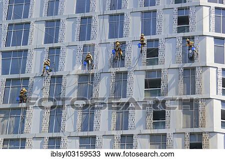 "Window cleaners working on the facade of a skyscraper, Dubai Marina, Dubai, United Arab Emirates, Asia" View Large Photo Image Stock Image - "Window cleaners working on the facade of a skyscraper, Dubai Marina, Dubai, United Arab Emirates, Asia". Fotosearch