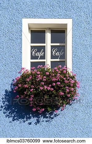 "Window labelled """"Cafe"""" with flowers, Waldkirchen, Lower Bavaria, Bavaria, Germany, Europe" View Large Photo Image Stock Photo - "Window labelled """"Cafe"""" with flowers, Waldkirchen, Lower Bavaria, Bavaria, Germany, Europe". Fotosearch