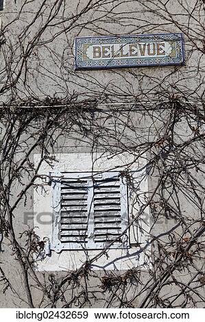 Stock Photo - "Window with closed shutters, Linod, Artemare, Ain, France, Europe". Fotosearch