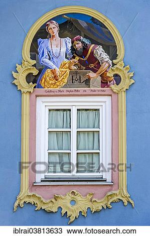 "Window with stucco and Luftlmalerei, Mittenwald, Werdenfelser Land, Upper Bavaria, Bavaria, Germany, Europe" View Large Photo Image Stock Image - "Window with stucco and Luftlmalerei, Mittenwald, Werdenfelser Land, Upper Bavaria, Bavaria, Germany, Europe". Fotosearch