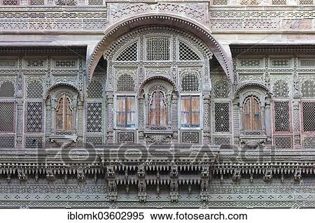 "Windows in an ornate sandstone facade, Mehrangarh Fort, Jodhpur, Rajasthan, India, Asia" View Large Photo Image Stock Photography - "Windows in an ornate sandstone facade, Mehrangarh Fort, Jodhpur, Rajasthan, India, Asia". Fotosearch