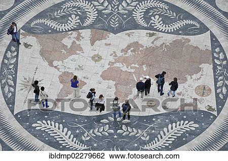 "Windrose mosaic at the foot of the Padrao dos Descobrimentos or Monument to the Discoveries, in Belem, Lisbon, Portugal, Europe" View Large Photo Image Stock Image - "Windrose mosaic at the foot of the Padrao dos Descobrimentos or Monument to the Discoveries, in Belem, Lisbon, Portugal, Europe". Fotosearch