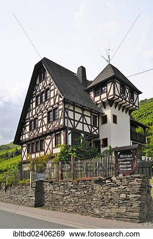 Stock Photo - "Winery Weingut Lieschied-Rollauer, Bacharach, UNESCO World Heritage Site, Rhineland-Palatinate, Germany, Europe". Fotosearch
