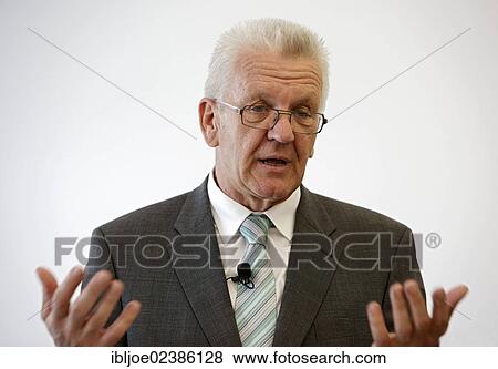 Stock Photo - "Winfried Kretschmann, Minister-President of Baden-Wuerttemberg, member of the Green party, Stuttgart, Baden-Wuerttemberg, Germany, Europe". Fotosearch