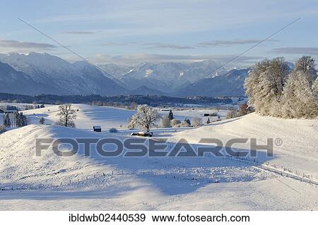 "Winter landscape, view from the Aidlinger Hoehe over Lake Riegsee, Estergebirge mountains, Wetterstein range and Ammergau Alps, Murnau, Upper Bavaria, Germany, Europe" View Large Photo Image Stock Photo - "Winter landscape, view from the Aidlinger Hoehe over Lake Riegsee, Estergebirge mountains, Wetterstein range and Ammergau Alps, Murnau, Upper Bavaria, Germany, Europe". Fotosearch