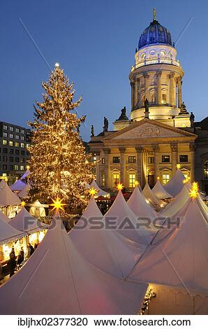 Stock Image - "Winter Magic"""" Christmas market at Gendarmenmarkt square, German Cathedral, Berlin-Mitte, Berlin, Germany, Europe". Fotosearch