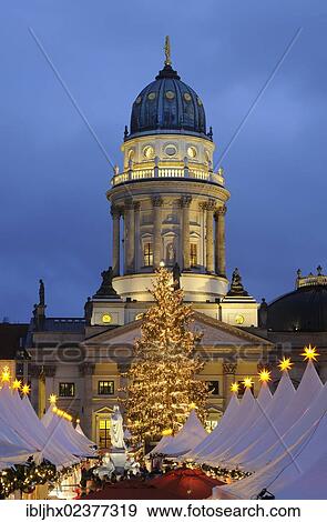Stock Photo - "Winter Magic"""" Christmas market at Gendarmenmarkt square, German Cathedral, Berlin-Mitte, Berlin, Germany, Europe". Fotosearch