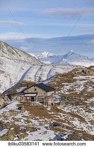 Stock Image - "Wiwannihut refuge, above Ausserberg, Canton of Valais, Switzerland, Europe". Fotosearch