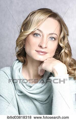 "Woman, 35, portrait" View Large Photo Image Stock Photo - "Woman, 35, portrait". Fotosearch