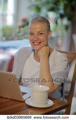 "Woman, 48 years old, with short hair after chemotherapy" View Large Photo Image Stock Photo - "Woman, 48 years old, with short hair after chemotherapy". Fotosearch