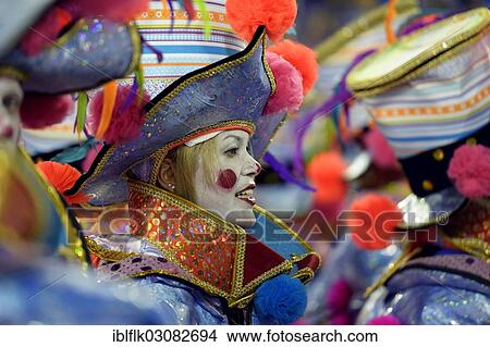 "Woman dressed as clown at the parade of the samba school Academicos do Salgueiro, Sambodromo, Rio de Janeiro, Brazil, South America" View Large Photo Image Picture - "Woman dressed as clown at the parade of the samba school Academicos do Salgueiro, Sambodromo, Rio de Janeiro, Brazil, South America". Fotosearch