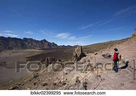 "Woman hiking in Parque Nacional del Teide, Tenerife, Canary Islands, Spain, Europe" View Large Photo Image Stock Photography - "Woman hiking in Parque Nacional del Teide, Tenerife, Canary Islands, Spain, Europe". Fotosearch