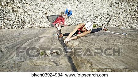 "Woman lead climbing a gully, crack in the rock, Martinswand climbing area, Zirl, Tyrol, Austria, Europe" View Large Photo Image Picture - "Woman lead climbing a gully, crack in the rock, Martinswand climbing area, Zirl, Tyrol, Austria, Europe". Fotosearch