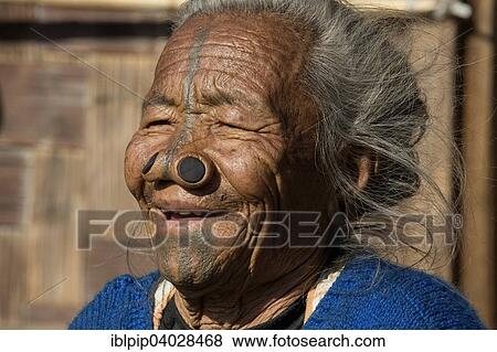 "Woman of the Apatani people, with nose plugs, Hapoli, Arunachal Pradesh, India, Asia" View Large Photo Image Stock Photo - "Woman of the Apatani people, with nose plugs, Hapoli, Arunachal Pradesh, India, Asia". Fotosearch