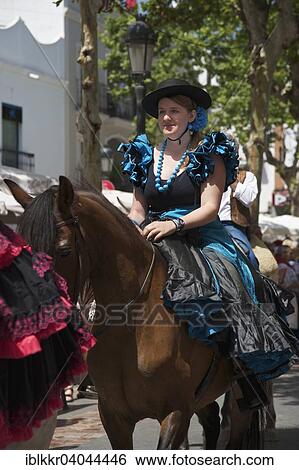 "Woman on Horse, Romario de San Isidore pilgrimage in Nerja, Costa del Sol, Andalucia, Spain, Europe" View Large Photo Image Stock Photograph - "Woman on Horse, Romario de San Isidore pilgrimage in Nerja, Costa del Sol, Andalucia, Spain, Europe". Fotosearch