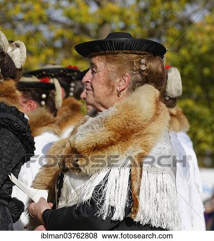 "Woman wearing a fox stole during the Leonhardiritt procession, Wildsteig, Pfaffenwinkel region, Upper Bavaria, Bavaria, Germany, Europe" View Large Photo Image Stock Photo - "Woman wearing a fox stole during the Leonhardiritt procession, Wildsteig, Pfaffenwinkel region, Upper Bavaria, Bavaria, Germany, Europe". Fotosearch