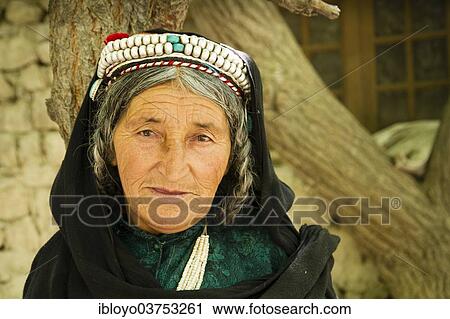 "Woman wearing a headdress, Balti people, Nubra Valley, near Turtuk, Ladakh, Jammu and Kashmir, India, Asia" View Large Photo Image Stock Image - "Woman wearing a headdress, Balti people, Nubra Valley, near Turtuk, Ladakh, Jammu and Kashmir, India, Asia". Fotosearch