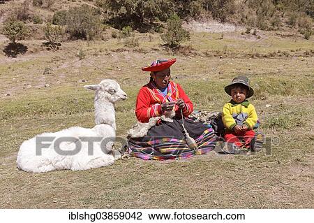 "Woman with a child and a llama, near Cusco, Peru, South America" View Large Photo Image Stock Image - "Woman with a child and a llama, near Cusco, Peru, South America". Fotosearch