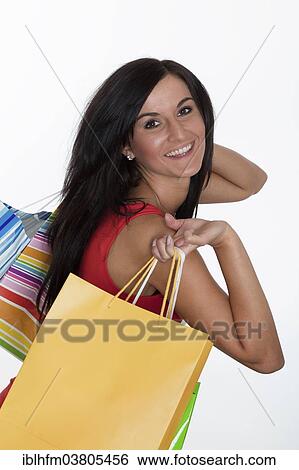 "Woman with colorful shopping bags, Germany, Europe" View Large Photo Image Stock Photograph - "Woman with colorful shopping bags, Germany, Europe". Fotosearch
