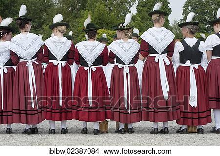 "Women in traditional Bavarian costume forming a guard of honour for the entrance into the beer tent, 90th anniversary of the Ebersberg costume society, Bavaria, Germany, Europe" View Large Photo Image Picture - "Women in traditional Bavarian costume forming a guard of honour for the entrance into the beer tent, 90th anniversary of the Ebersberg costume society, Bavaria, Germany, Europe". Fotosearch