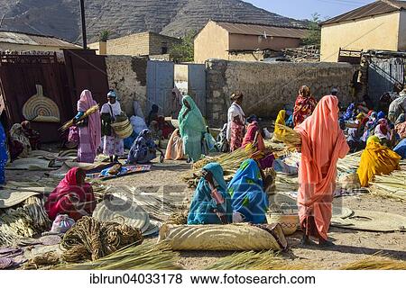 Stock Photo - "Women selling their goods on the colourful Monday market of Keren, Eritrea, Africa". Fotosearch