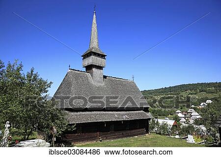Stock Photograph - "Wooden Bude? Öti Susani, UNESCO World Heritage Site, Budesti, Maramure? Ö County, Romania, Europe". Fotosearch