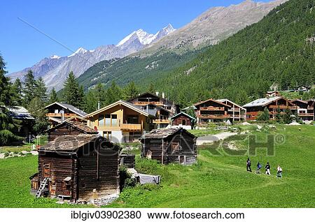 "Wooden cabins and chalets on the outskirts of Zermatt, Canton of Valais, Switzerland, Europe" View Large Photo Image Stock Image - "Wooden cabins and chalets on the outskirts of Zermatt, Canton of Valais, Switzerland, Europe". Fotosearch