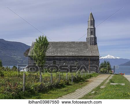 "Wooden church, Cochamo, Los Lagos Region, Chile, South America" View Large Photo Image Stock Image - "Wooden church, Cochamo, Los Lagos Region, Chile, South America". Fotosearch