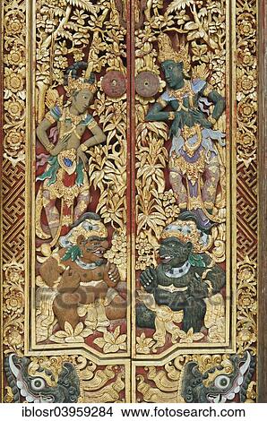 "Wooden door decorated with carvings, Neka Art Museum, Ubud, Bali, Indonesia, Asia" View Large Photo Image Picture - "Wooden door decorated with carvings, Neka Art Museum, Ubud, Bali, Indonesia, Asia". Fotosearch