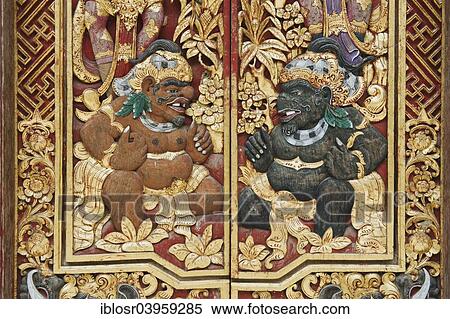 "Wooden door decorated with carvings, Neka Art Museum, Ubud, Bali, Indonesia, Asia" View Large Photo Image Stock Photography - "Wooden door decorated with carvings, Neka Art Museum, Ubud, Bali, Indonesia, Asia". Fotosearch
