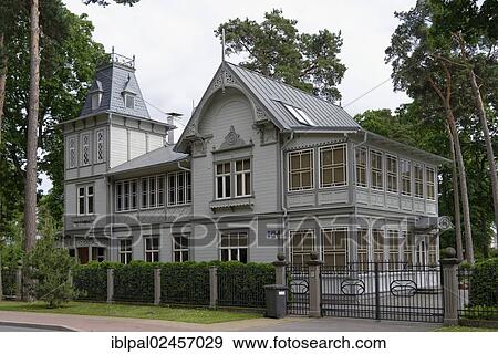 "Wooden house, villa, Juras iela, Jurmala, Latvia, Baltic states, Europe" View Large Photo Image Stock Photo - "Wooden house, villa, Juras iela, Jurmala, Latvia, Baltic states, Europe". Fotosearch