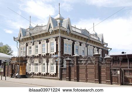 "Wooden log house, historic city center, Irkutsk, Siberia, Russia, Europe" View Large Photo Image Picture - "Wooden log house, historic city center, Irkutsk, Siberia, Russia, Europe". Fotosearch