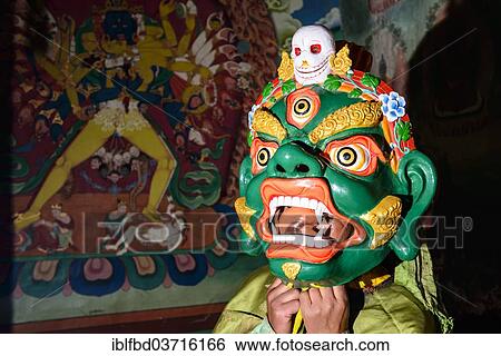 "Wooden mask used by monks for ritual dances during Hemis Festival, Hemis, Ladakh, Jammu and Kashmir, India, Asia" View Large Photo Image Stock Photograph - "Wooden mask used by monks for ritual dances during Hemis Festival, Hemis, Ladakh, Jammu and Kashmir, India, Asia". Fotosearch