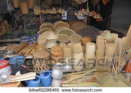 "Wooden pots for steamed rice at a stall on the market of Phonsavan, Laos, Southeast Asia, Asia" View Large Photo Image Stock Photography - "Wooden pots for steamed rice at a stall on the market of Phonsavan, Laos, Southeast Asia, Asia". Fotosearch