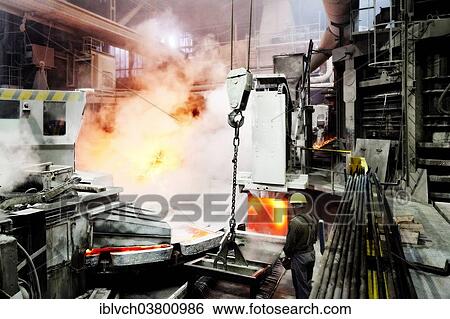 "Worker controlling the crane to transport copper plates, copper smelter, industrial plant, Brixlegg, North Tyrol, Austria, Europe" View Large Photo Image Stock Photograph - "Worker controlling the crane to transport copper plates, copper smelter, industrial plant, Brixlegg, North Tyrol, Austria, Europe". Fotosearch
