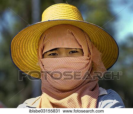 "Worker looking through the opening of a headscarf, sun protection, straw hat, concealed face, Thailand, Asia" View Large Photo Image Stock Image - "Worker looking through the opening of a headscarf, sun protection, straw hat, concealed face, Thailand, Asia". Fotosearch