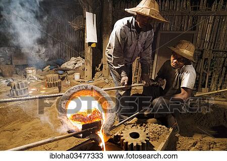 "Workers in a foundry, Nyaung Shwe, Shan State, Myanmar, Burma, Asia" View Large Photo Image Stock Image - "Workers in a foundry, Nyaung Shwe, Shan State, Myanmar, Burma, Asia". Fotosearch