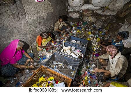 "Workers sorting out plastic garbage for recycling, Dharavi Slum, Mumbai, Maharashtra, India, Asia" View Large Photo Image Stock Image - "Workers sorting out plastic garbage for recycling, Dharavi Slum, Mumbai, Maharashtra, India, Asia". Fotosearch