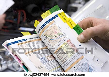 "Working with a reference book, vocational programme for an automotive mechatronic engineer in the 2nd year of apprenticeship, HWK Munich, Center of learning for apprentices, Rosenheim, Bavaria, Germany, Europe" View Large Photo Image Picture - "Working with a reference book, vocational programme for an automotive mechatronic engineer in the 2nd year of apprenticeship, HWK Munich, Center of learning for apprentices, Rosenheim, Bavaria, Germany, Europe". Fotosearch