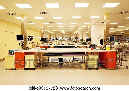 Stock Photo - "Workplace in the disinfecting department in a large hospital, clinic". Fotosearch