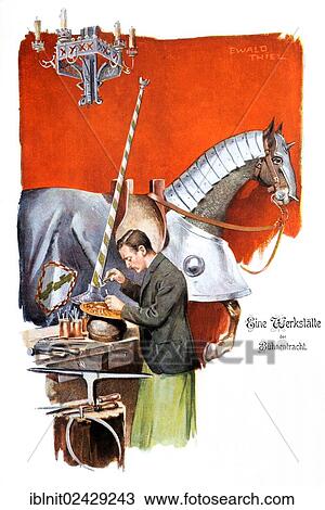 "Workshop of a costume maker or chiseller, Modern Art in Master Woodcuts, yearbook from 1900" View Large Photo Image Stock Image - "Workshop of a costume maker or chiseller, Modern Art in Master Woodcuts, yearbook from 1900". Fotosearch