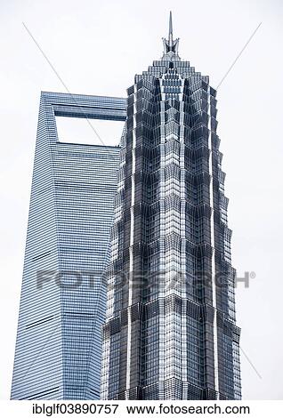Stock Photo - "World Financial Center and Jin Mao Tower, Pudong, Shanghai, China, Asia". Fotosearch