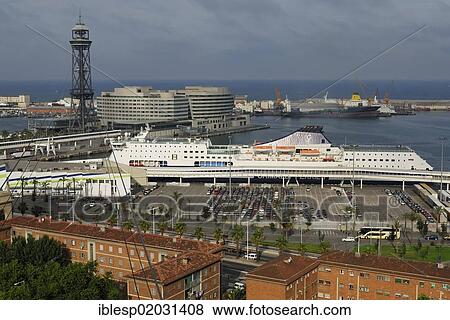 "World Trade Center, Torre Jaume I tower, Transbordaor Aeri harbour cable car, Port Vell, Barcelona, Catalonia, Spain, Europe" View Large Photo Image Stock Photo - "World Trade Center, Torre Jaume I tower, Transbordaor Aeri harbour cable car, Port Vell, Barcelona, Catalonia, Spain, Europe". Fotosearch