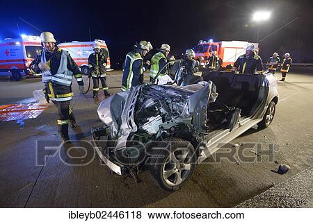 "Wreck of a Mercedes B-Class vehicle after a traffic accident on the A8 motorway, Weilheim an der Teck, Baden-Wuerttemberg, Germany, Europe" View Large Photo Image Stock Photo - "Wreck of a Mercedes B-Class vehicle after a traffic accident on the A8 motorway, Weilheim an der Teck, Baden-Wuerttemberg, Germany, Europe". Fotosearch