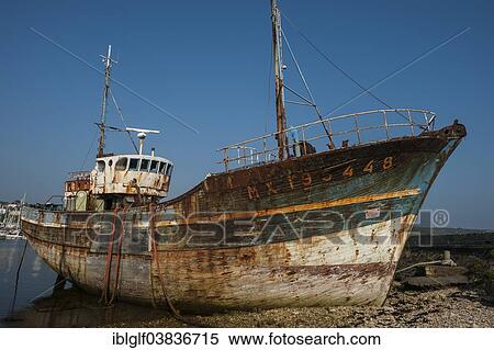 "Wreck of an old painted wooden ship, ship graveyard, Camaret-sur-Mer, Departement Finistere, Brittany, France, Europe" View Large Photo Image Stock Photography - "Wreck of an old painted wooden ship, ship graveyard, Camaret-sur-Mer, Departement Finistere, Brittany, France, Europe". Fotosearch