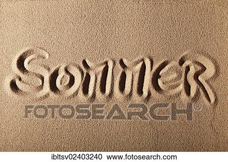 "Writing in the sand """"SOMMER"""" or """"SUMMER""""" View Large Photo Image Stock Image - "Writing in the sand """"SOMMER"""" or """"SUMMER""""". Fotosearch
