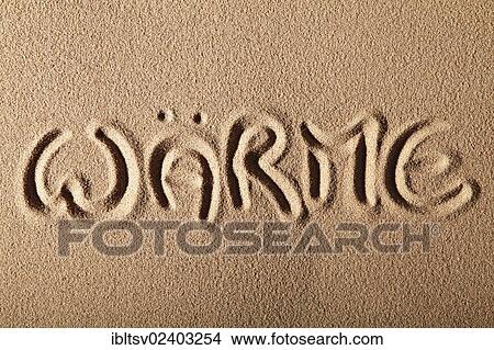 "Writing in the sand """"WAeRME"""" or """"HEAT""""" View Large Photo Image Picture - "Writing in the sand """"WAeRME"""" or """"HEAT""""". Fotosearch