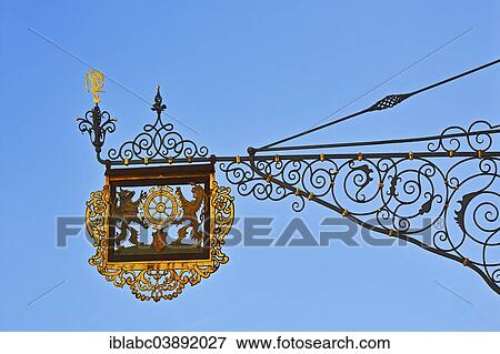 "Wrought-iron inn sign, Goldenes Rad inn, Memmingen, Allgau, Bavaria, Germany, Europe" View Large Photo Image Stock Photo - "Wrought-iron inn sign, Goldenes Rad inn, Memmingen, Allgau, Bavaria, Germany, Europe". Fotosearch
