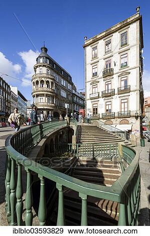 "Wrought iron railings, Art Nouveau, stairs, Porto, District of Porto, Portugal, Europe" View Large Photo Image Stock Photo - "Wrought iron railings, Art Nouveau, stairs, Porto, District of Porto, Portugal, Europe". Fotosearch